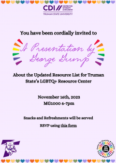 LGBTQ+ Resource Center Presentation Invitation